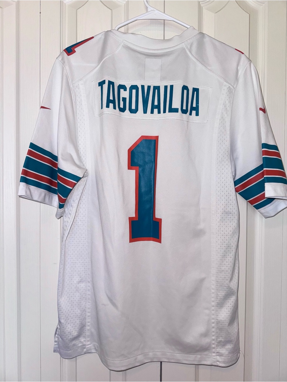 NFL White On-Field Jersey with Black Tag Detail